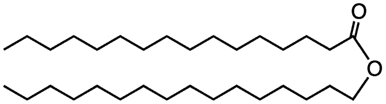 Chemical structure of wax cetyl palmitate