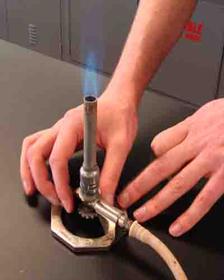 Adjusting Flame of Bunsen Burner