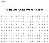 Frog Life Cycle Wrod Search