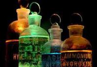 Different Color Flasks with Chemicals